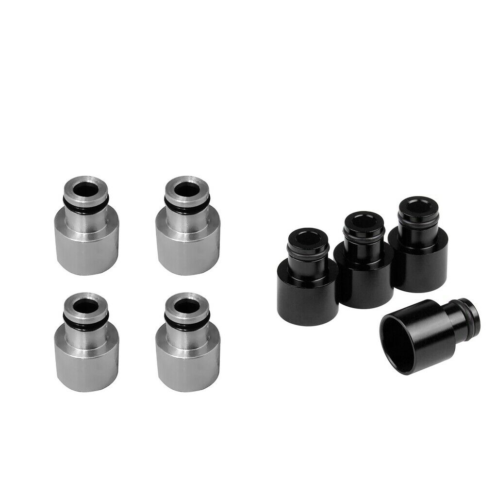 8pcs Black+Sliver Fuel Injector Adapters for   RDX B16 B18 D16Z D16Y