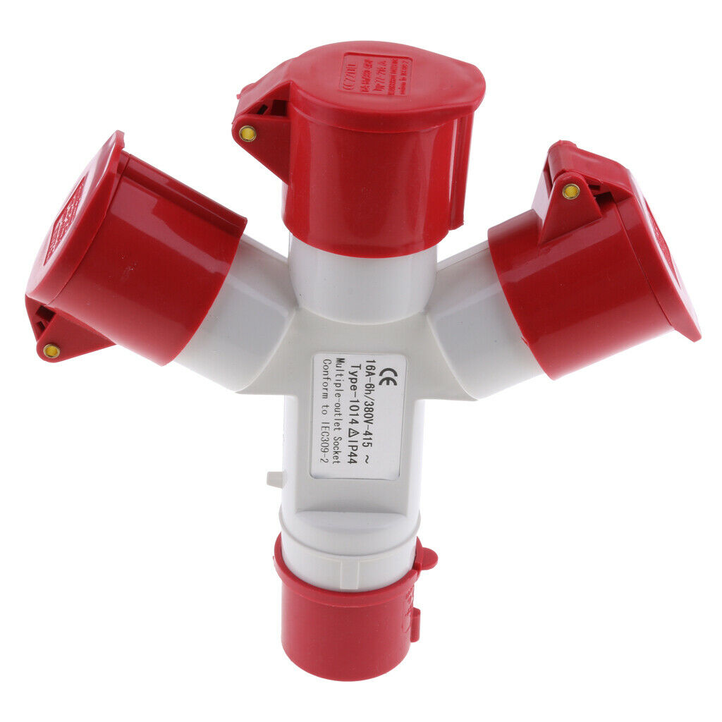 2 PCS 3 Way Splitter Industrial Connector Rated Voltage: 380V and 220-250V 22.5
