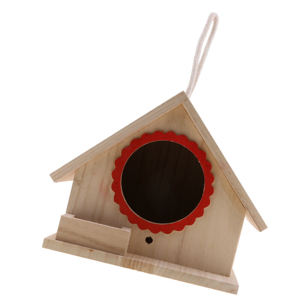 3X Wooden Wood Hanging Free Standing Bird House Nesting Box Feeder 20x 23x 18cm