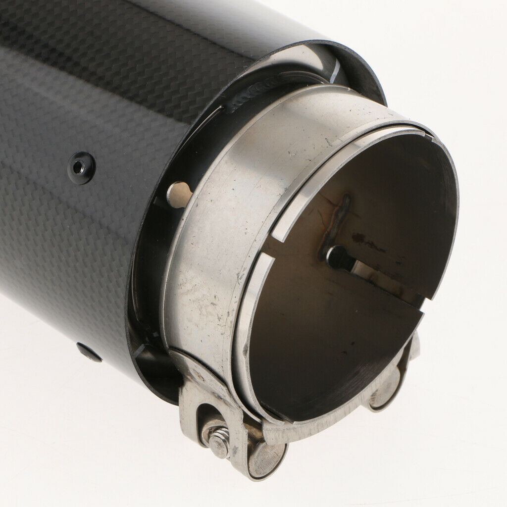 80-101mm Inlet Stainless Steel Exhaust Pipe Tip Tail Muffler Silencer, Black