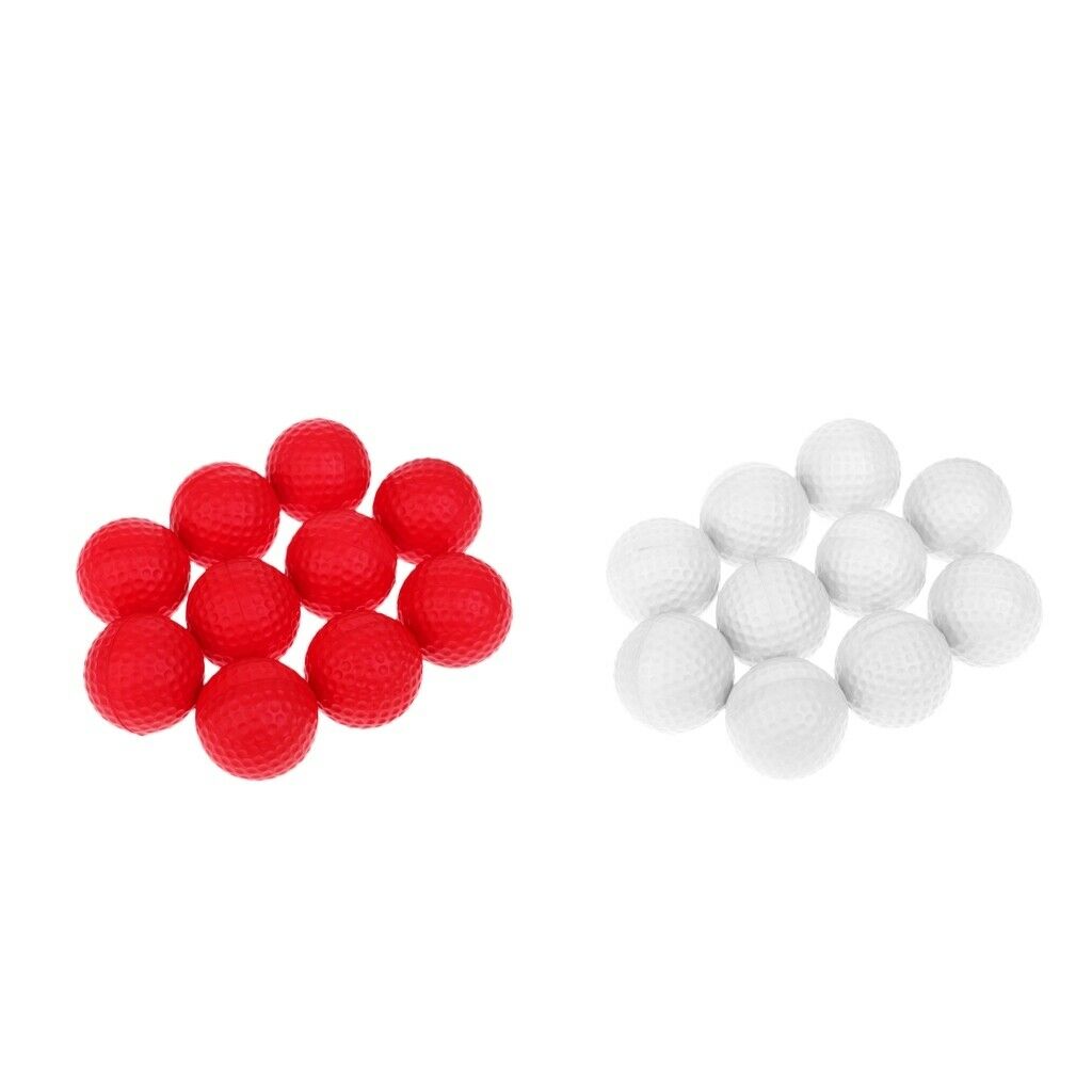 20 Counts PU Foam Sponge Golf Balls Training Ball Tool Lightweight White/Red