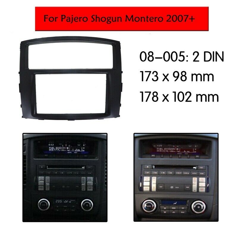 Car Radio Fascias for Mitsubishi Pajero 2007+ 2 Din DVD Stereo Panel DashboardK8