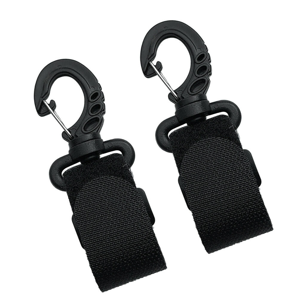 2pcs Dinghy Boat Canoe Kayak Nylon Paddle Clips Fishing Rod Holder Keeper Black