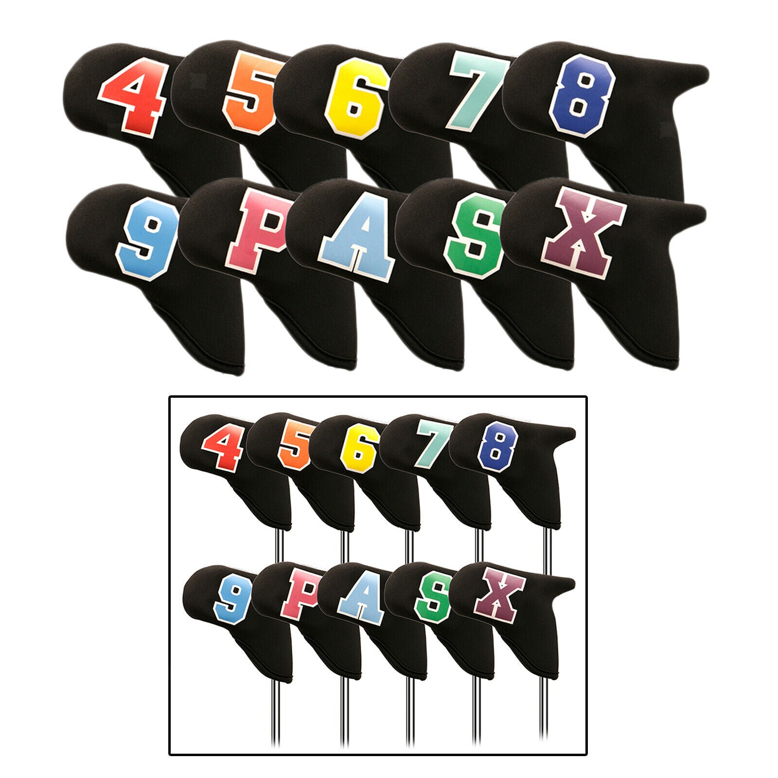 Golf Club Head Covers for PU 0 Pack Soft Women Outdoor 4 5 6 7 8 9 P A S X