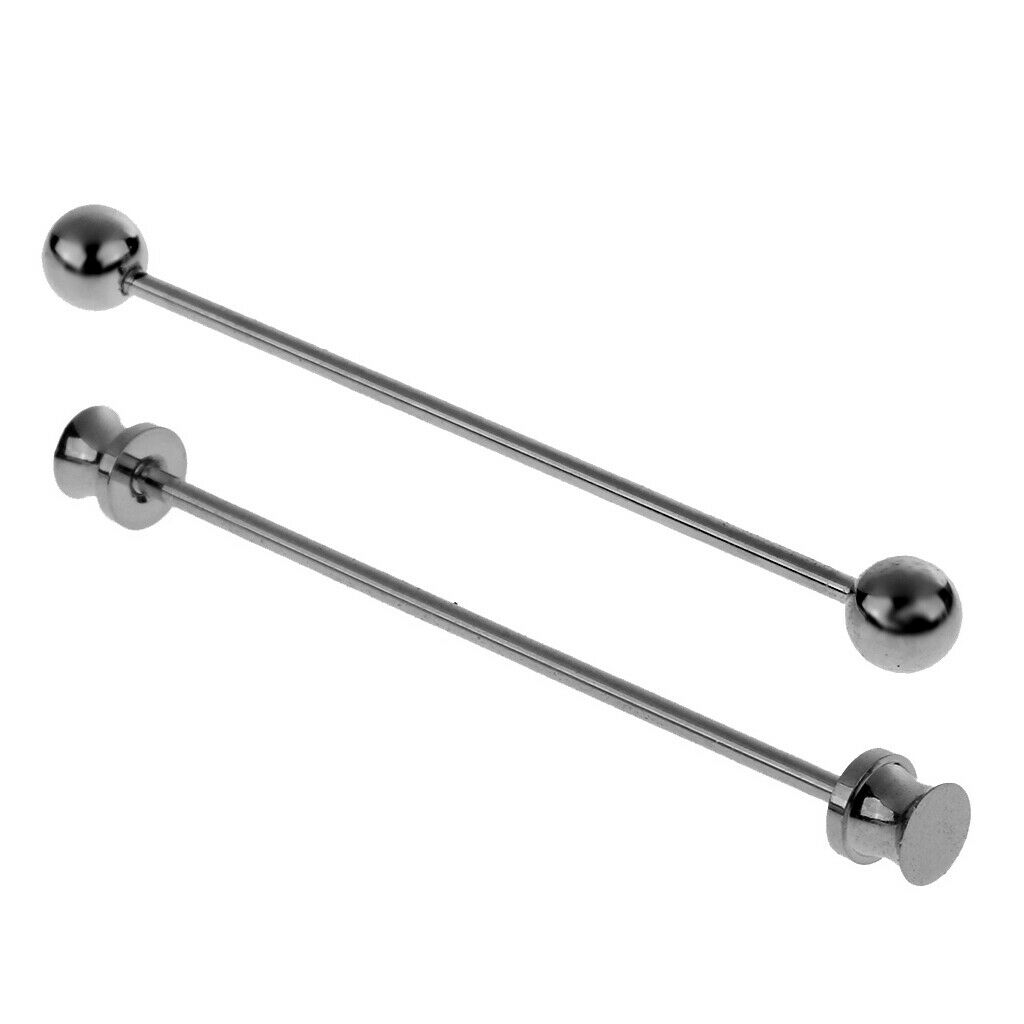 2 Pcs Copper Tie Clip Bar Clasp Cravat Pin Skinny Collar Brooch Costume Pins