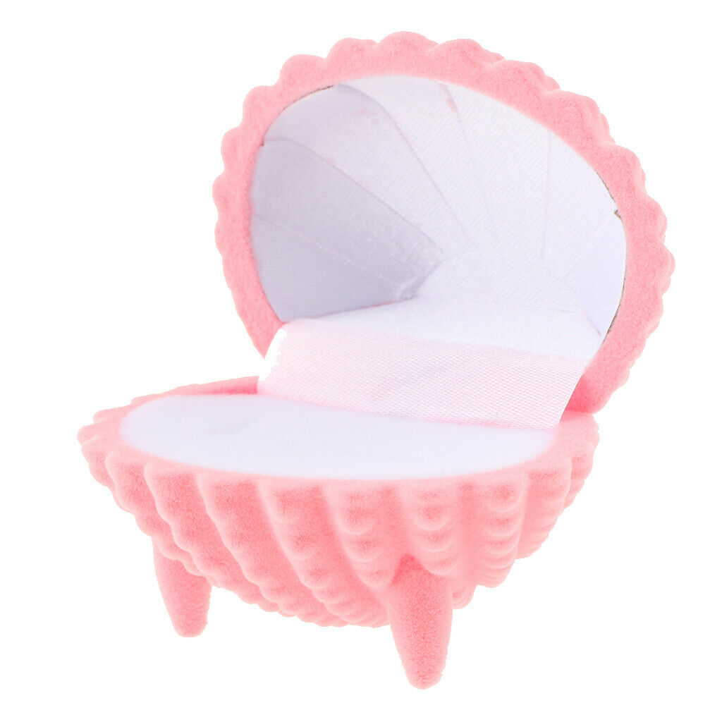 Shell Shape Velvet Necklace Jewelry Display Storage Box Gift