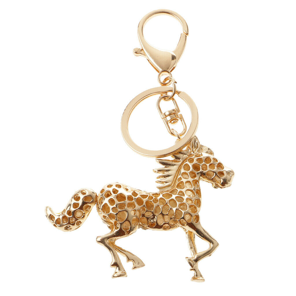 Horse Pendant Crystal Keychain Keyring Bag Purse Charm Keyfob Gifts Yellow