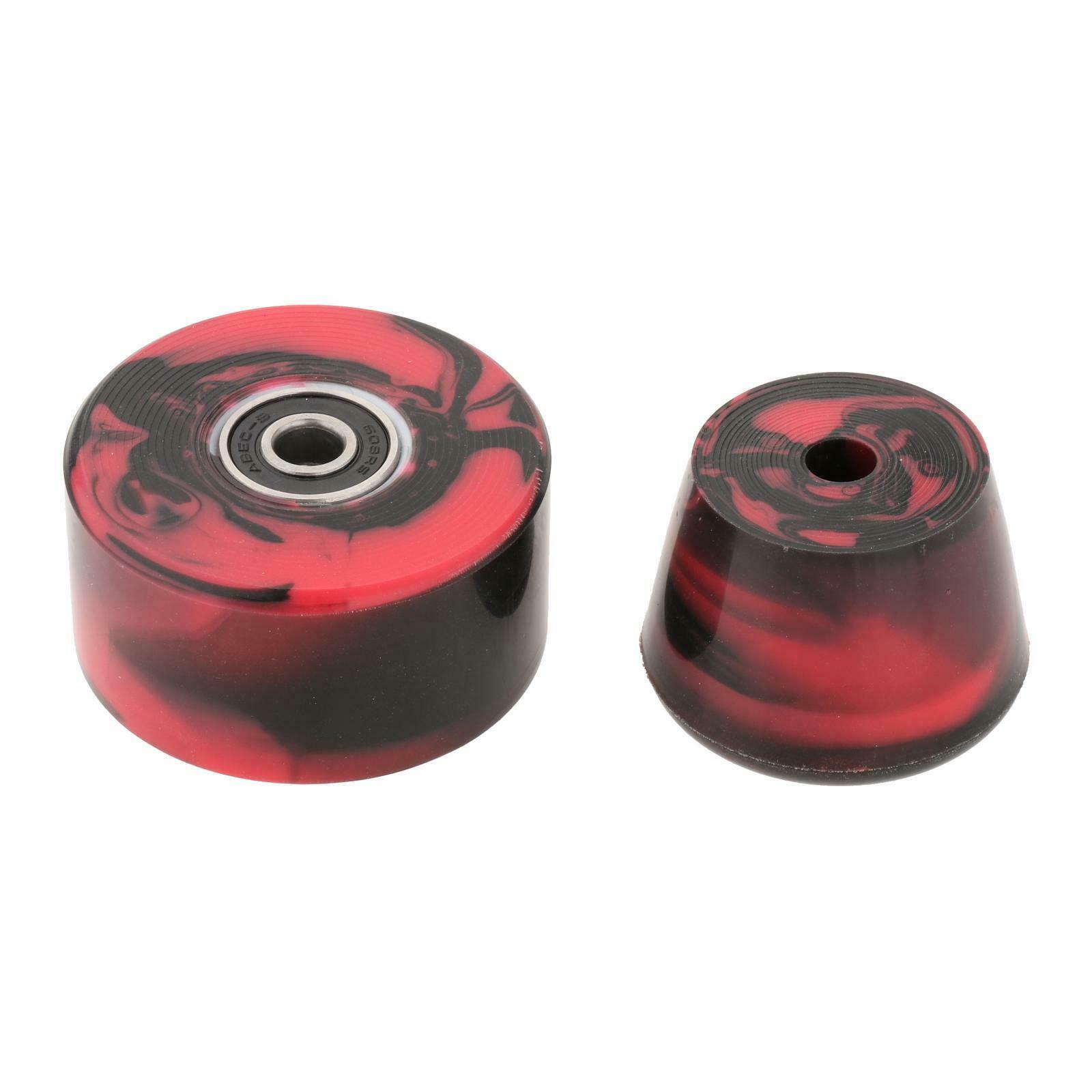 8Pcs Skate Wheels with Bearings PU Wheels Skating Accessories Red Black