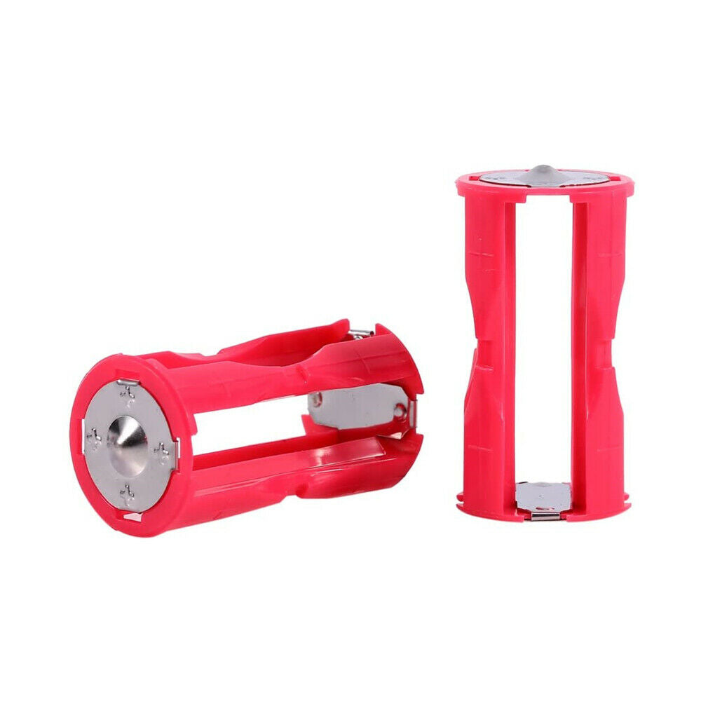 4pcs 4AAA to C Size Parallel Battery Converter Adapter Holder Cases Box Red