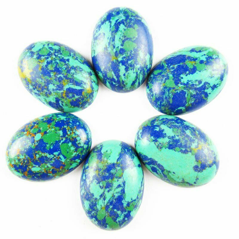 8pcs 25x18x6mm Azurite Malachite 27g Oval Cab Cabochon （send randomly）A-264JM