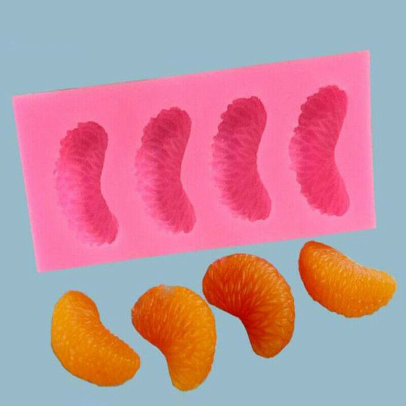 Pink Four Oranges Silicone Fruit Mold Chocolate Biscuit Candy Jewelry Cak.l8