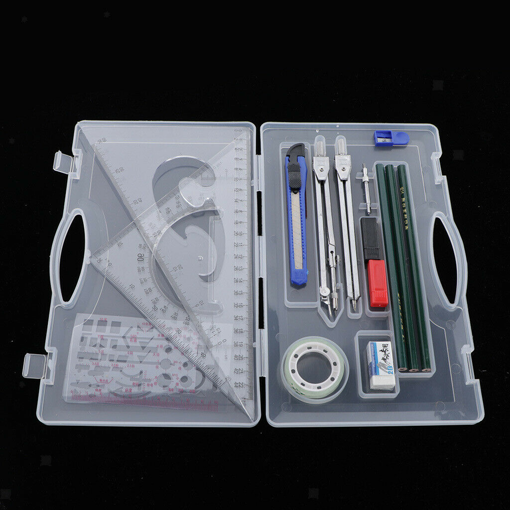 Box of Math Geometry Compass Kit Set Student Supplies Geometry Precision Tool
