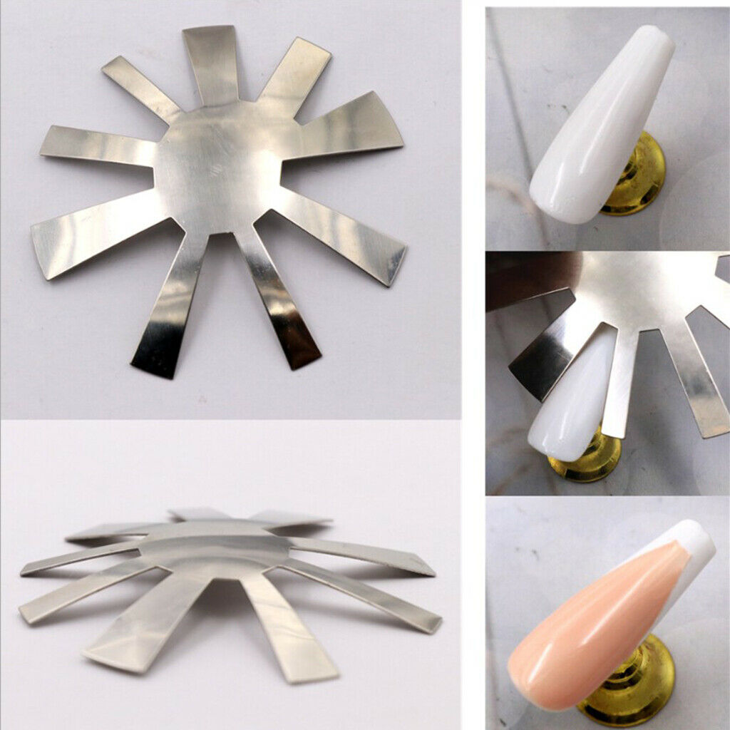 Multi-Sizes Easy French Tip Edge Stainless Steel Trimmer Stencil Nails Tools