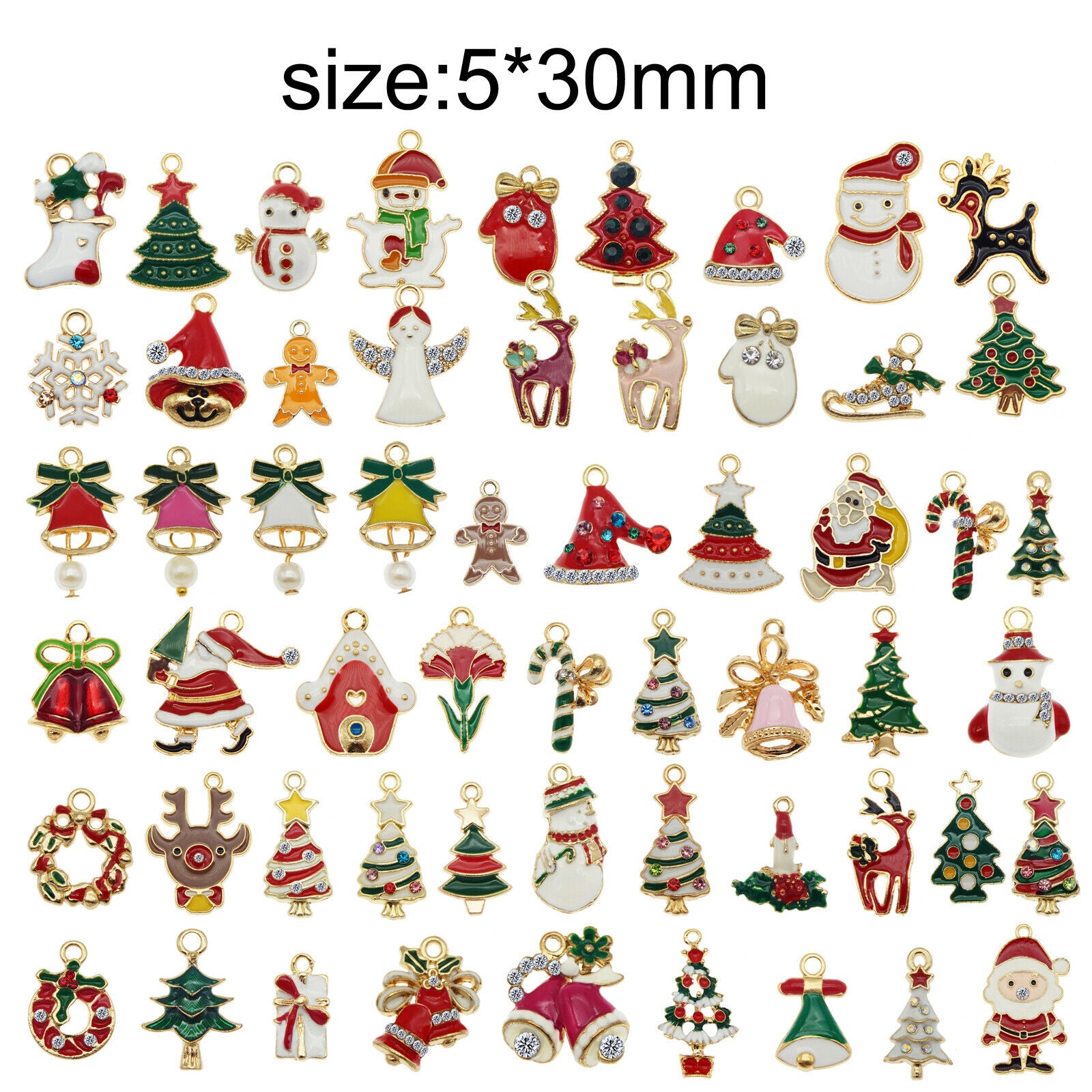 20pc Mixed Enamel Random Christmas Series Xmas Charms Pendant Jewelry DIY Crafts