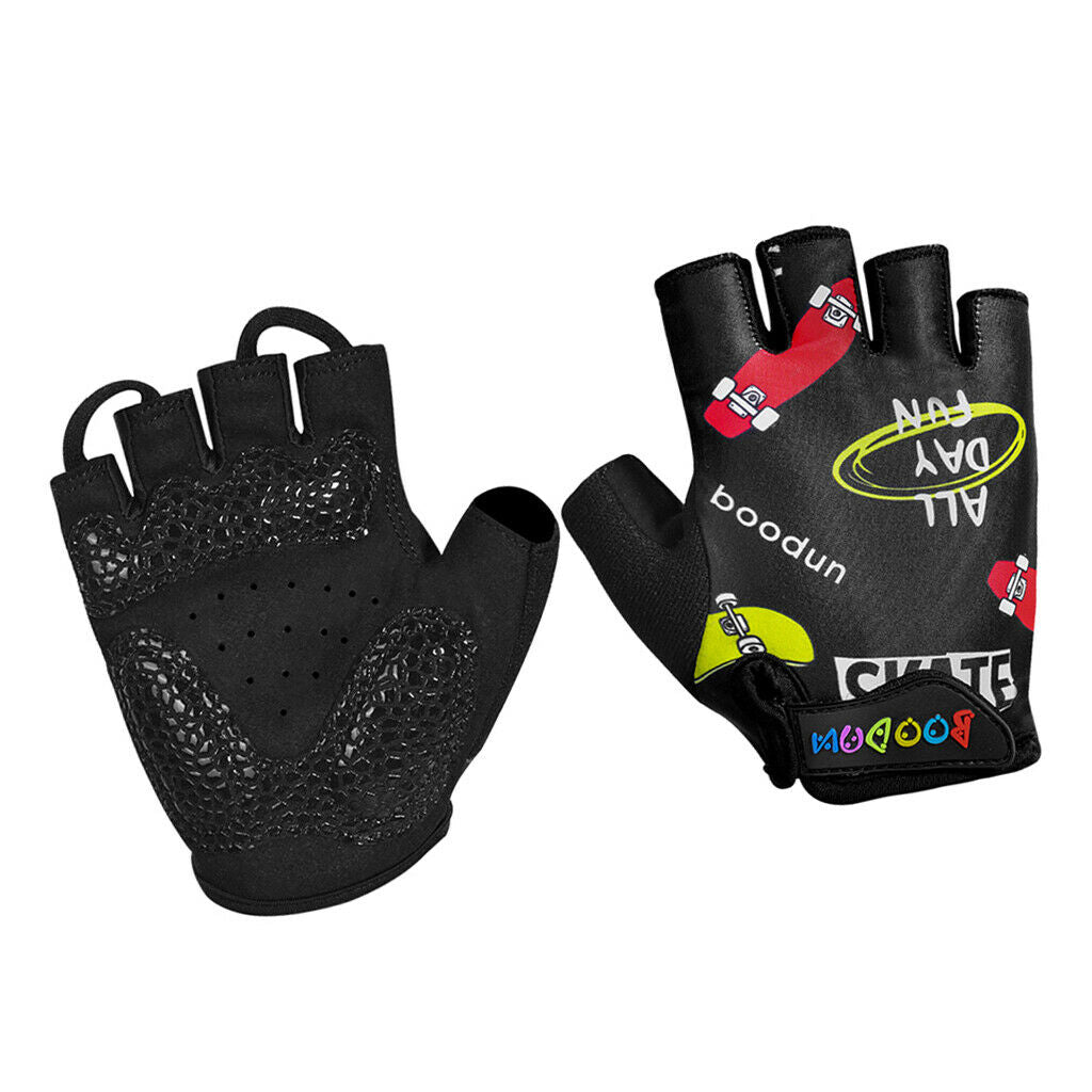 1 Pair Outdoor Riding Sports Fitness Short Finger Children Half Gloves D-L