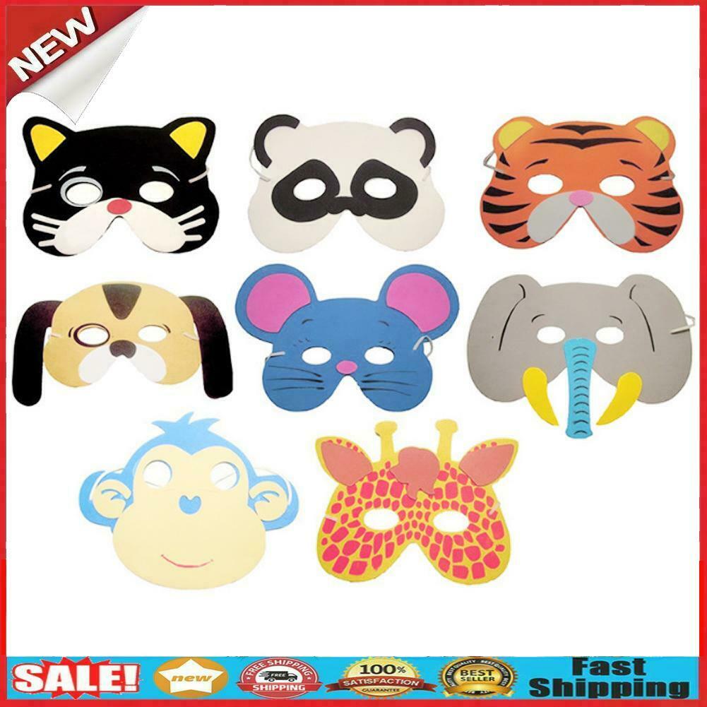 10PCS Assorted EVA Foam Animal Masks for Kids Birthday Party @
