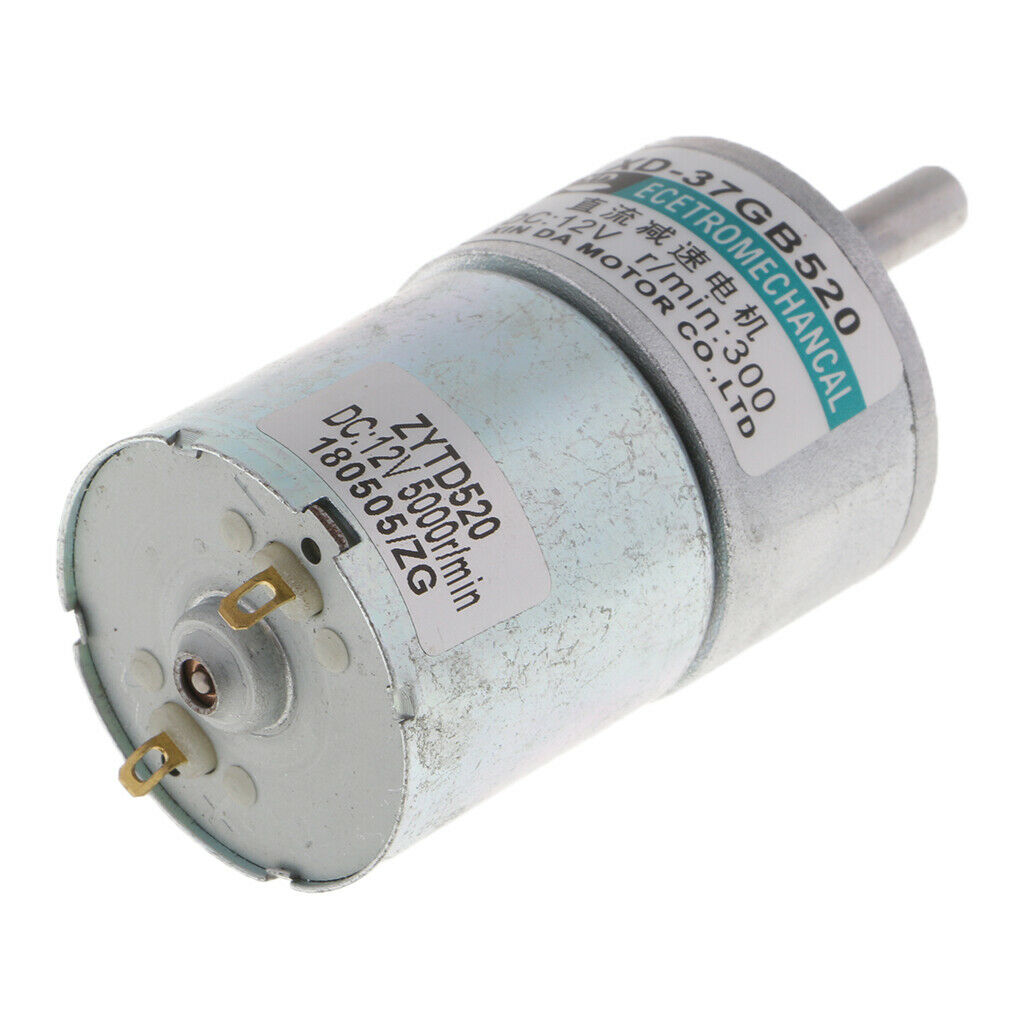 10W 300RPM Micro Brush DC Motor 12V CW/CCW Brushed Geared Motor