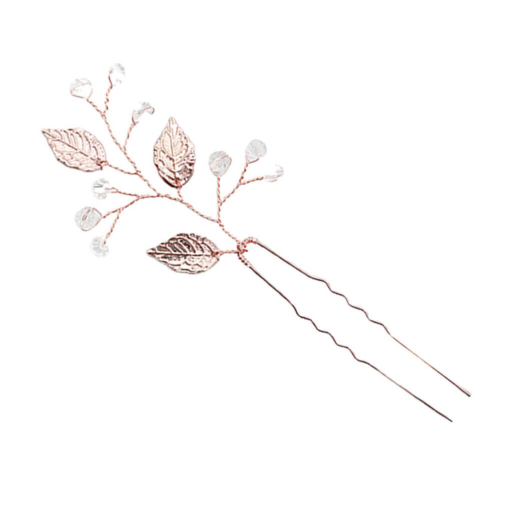 Crystal Leaf Hair Pin Tiara Bridal Princess Wedding Hair Clip Hair Accessory