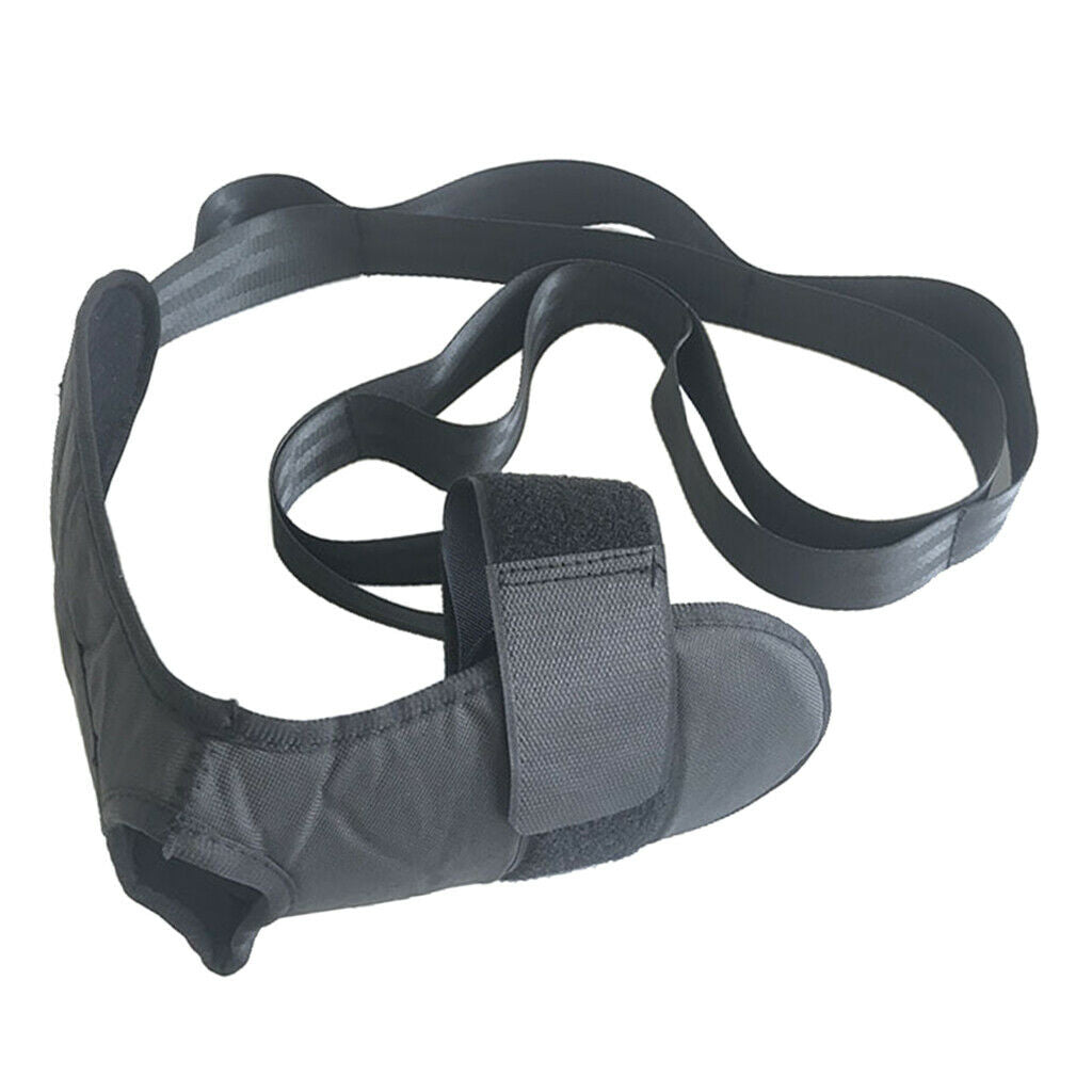 Durable Yoga Stretching Band 43'' Belt with Padded Foot Grip Exercising Rope