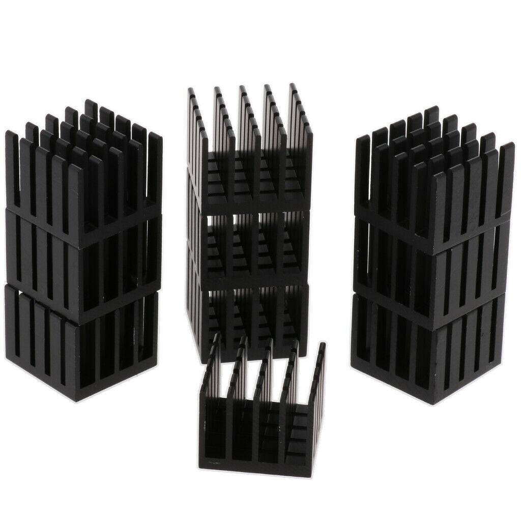 10pcs Black Aluminum Heat Sink Heatsink Module Cooler Fin for Led Amplifier