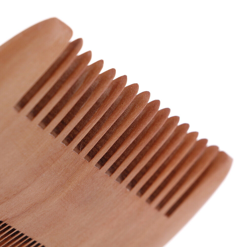 Wooden Beard Comb Anti Static Wood Pocket Comb with Fine Coarse Teeth For BeBDA