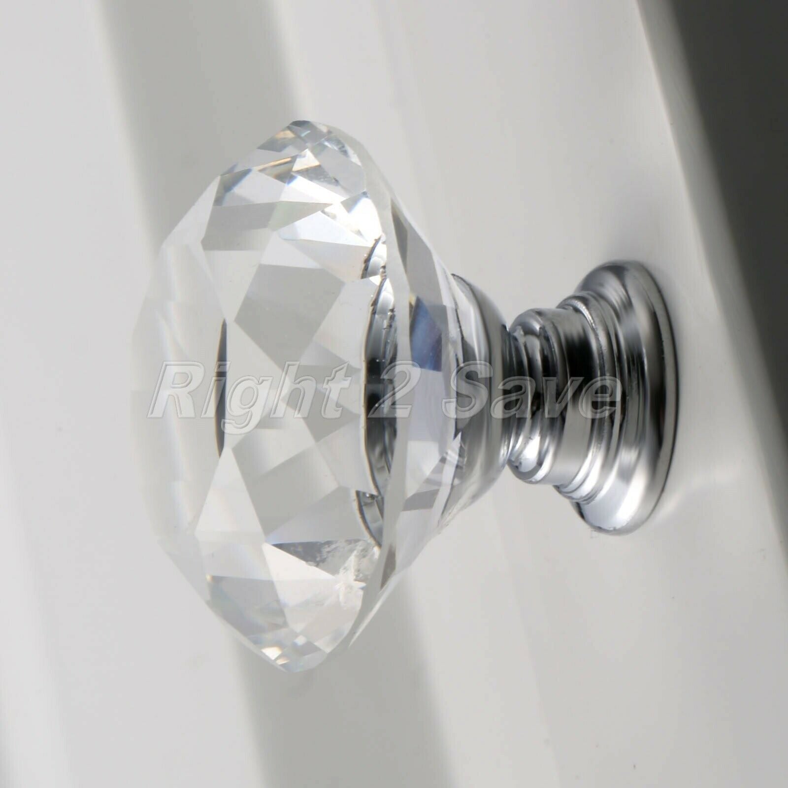 Crystal Glass Knobs Pull Handle Drawer Wardrobe Handle Cabinet Dia 30mm/1.18in