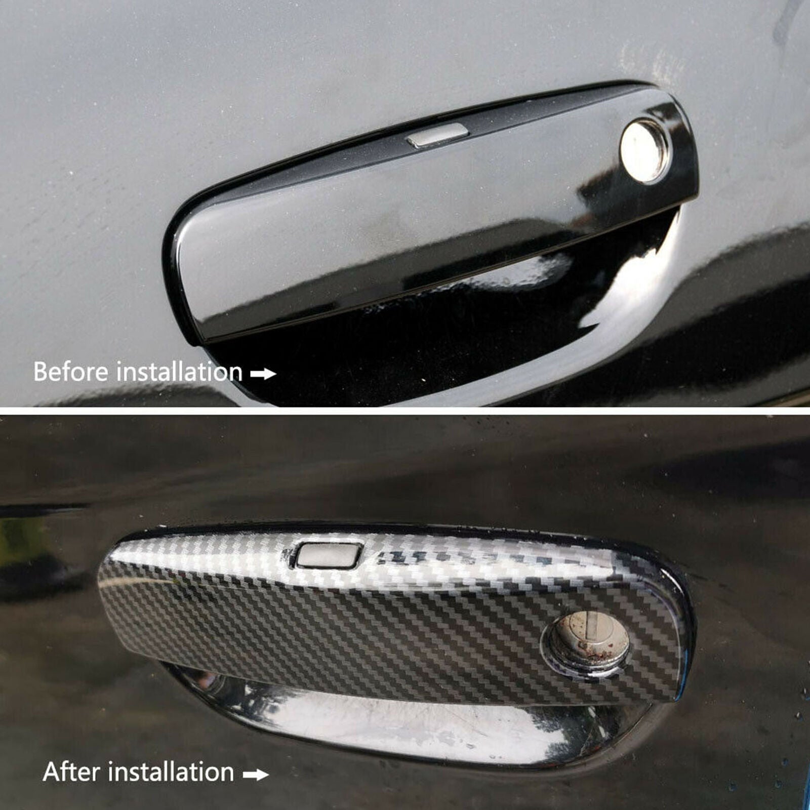 Carbon Fiber Door Handles Trim Cover for Dodge Charger Challenger 2011-2021