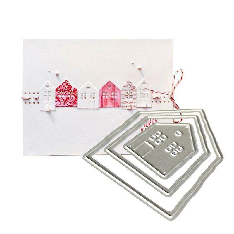 Houses Metal Cutting Dies Stencil Scrapbooking DIY Album Stamp Paper Card Emboss