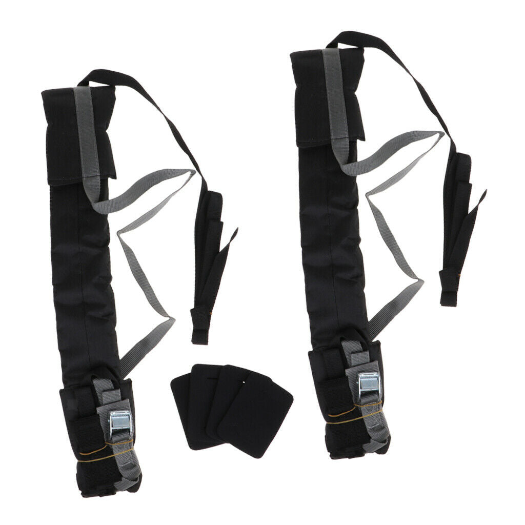 1 Pair Soft Padded Roof Rack Pads Canoe Roof Luggage Carrier with Strap