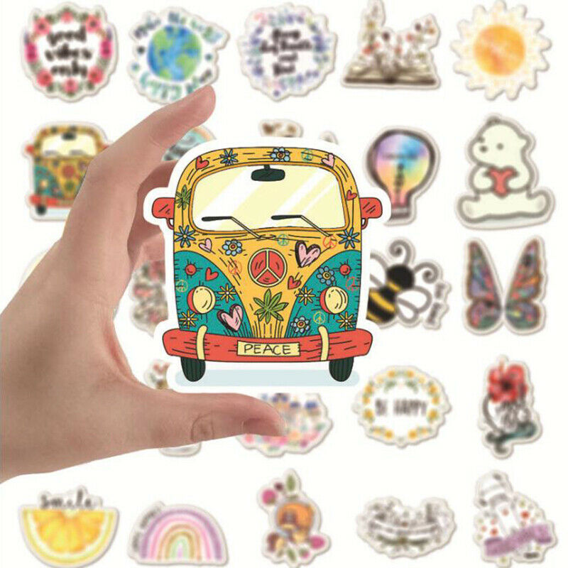 50Pcs Cartoon Stickers Waterproof Laptop Skateboard Luggage Guitar Decalsj Kt