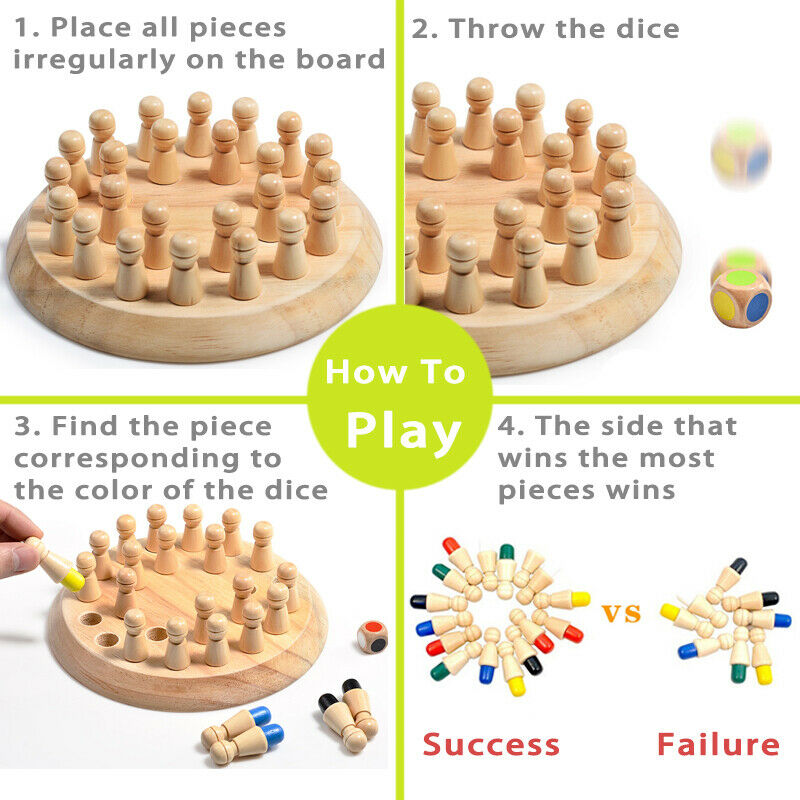 Kids Montessori Educational Wooden Toys Learning Sensory Toys Memory MatchBDAU