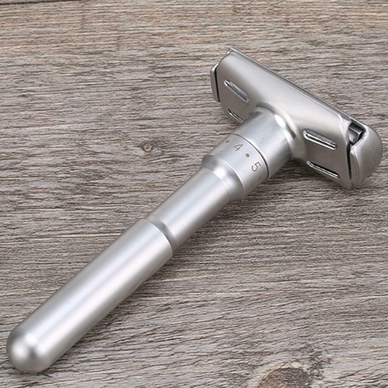 Adjustable Safety Razor with 5 Blades Mild to Aggressive 1-6 for file Hair