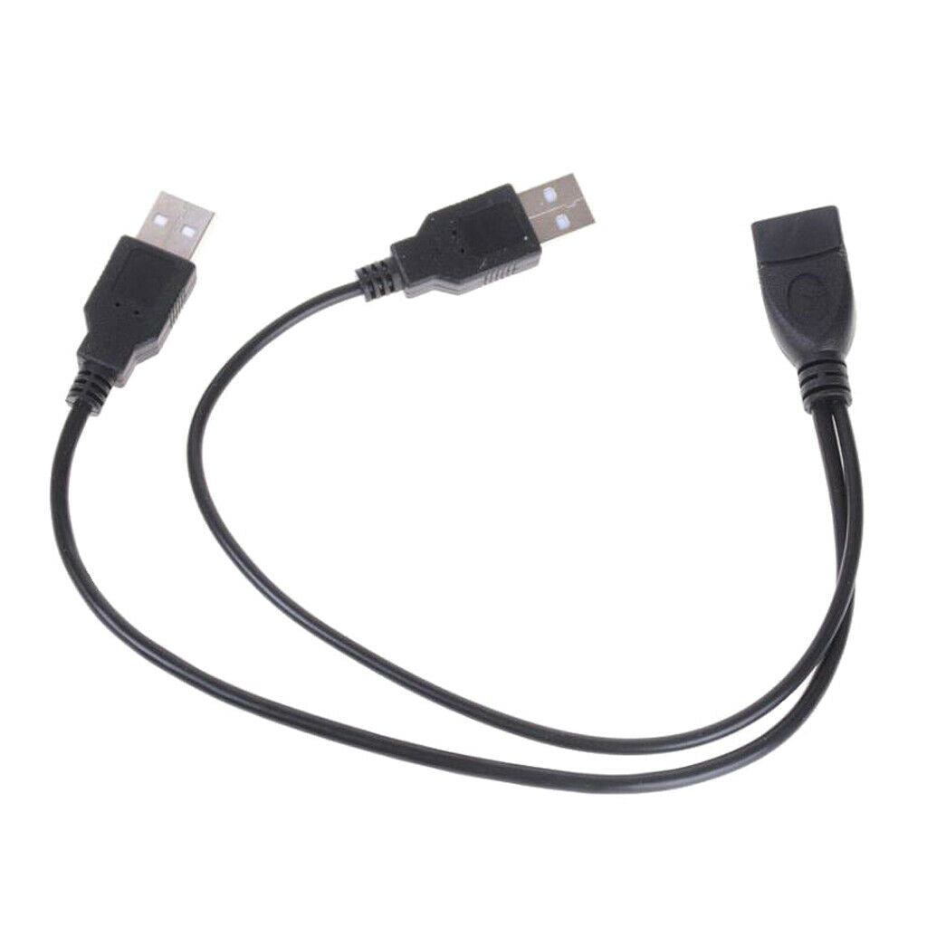 USB 2.0 Female to Dual Male Splitter Y Extension Data Charger Cable 20x1x1cm