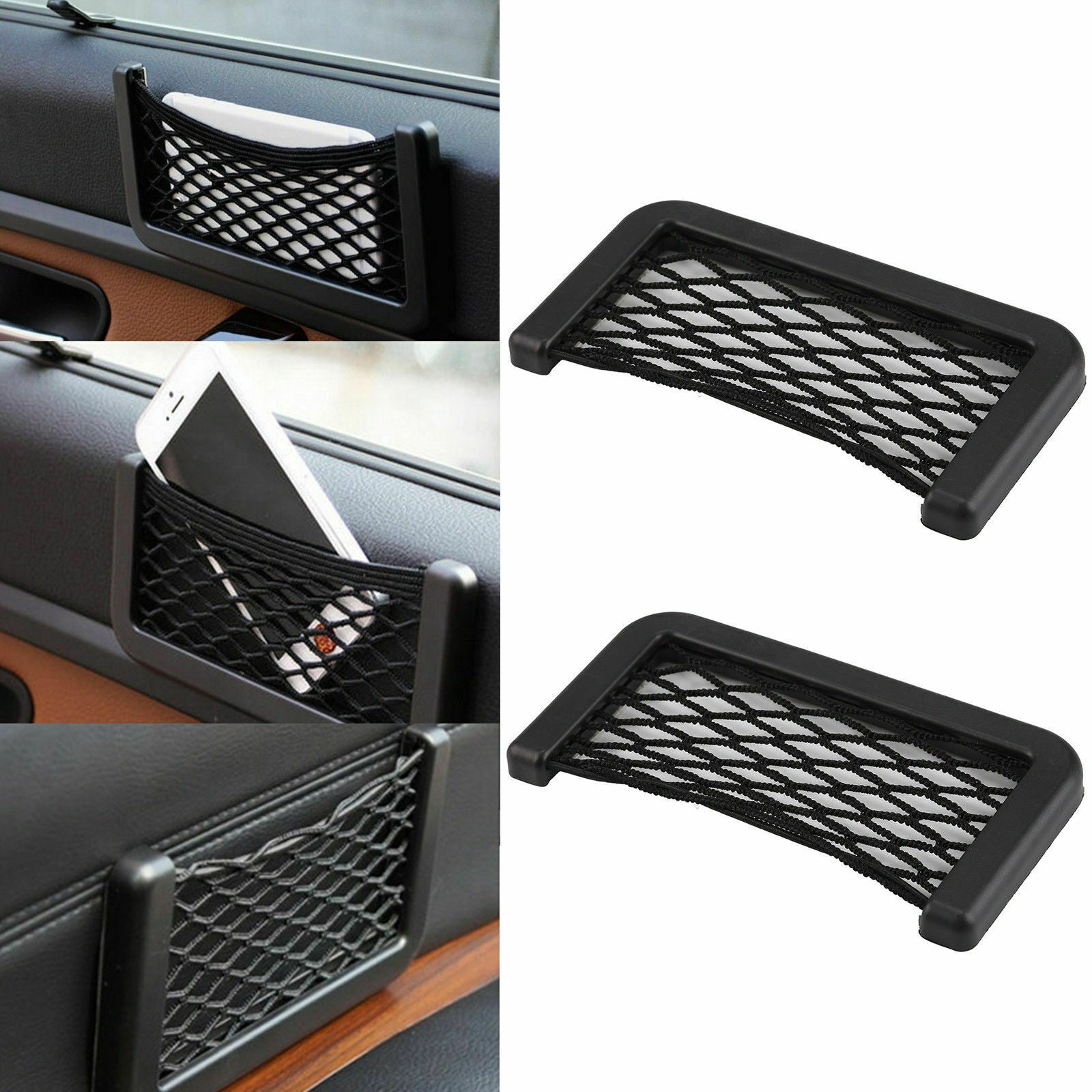 Creative Car Auto Seat Side Back Net Storage Bag Phone Holder Pocket Organizers