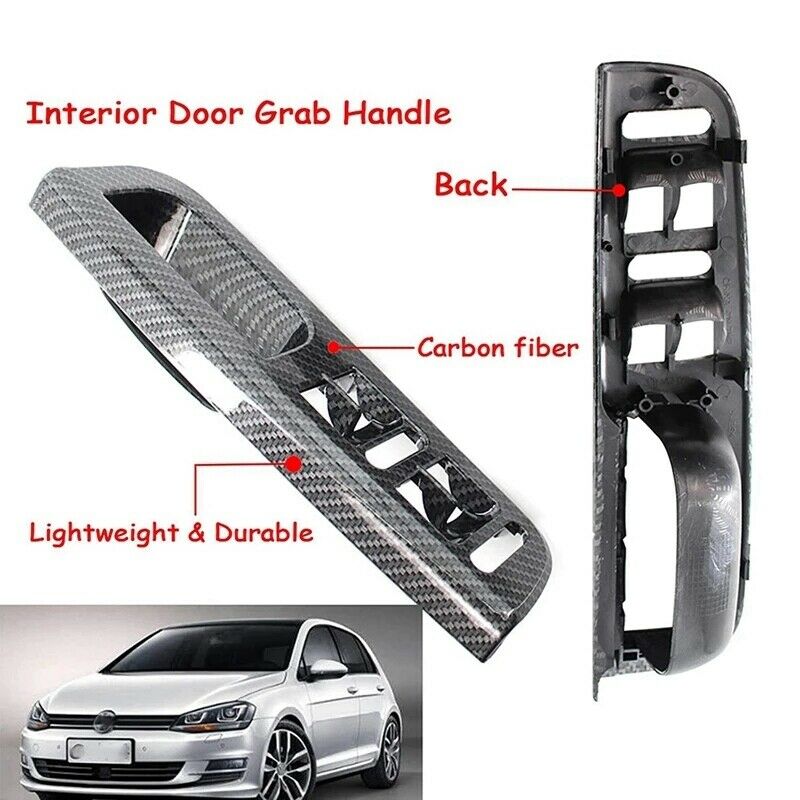 Carbon Fiber Pattern Door Window Switch Control Panel Bezel for Passat Golf taA4