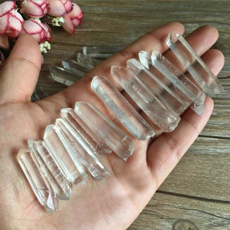 50g Tibet Natural Clear Crystal White Quartz Points Terminated Wand Specimen NEW