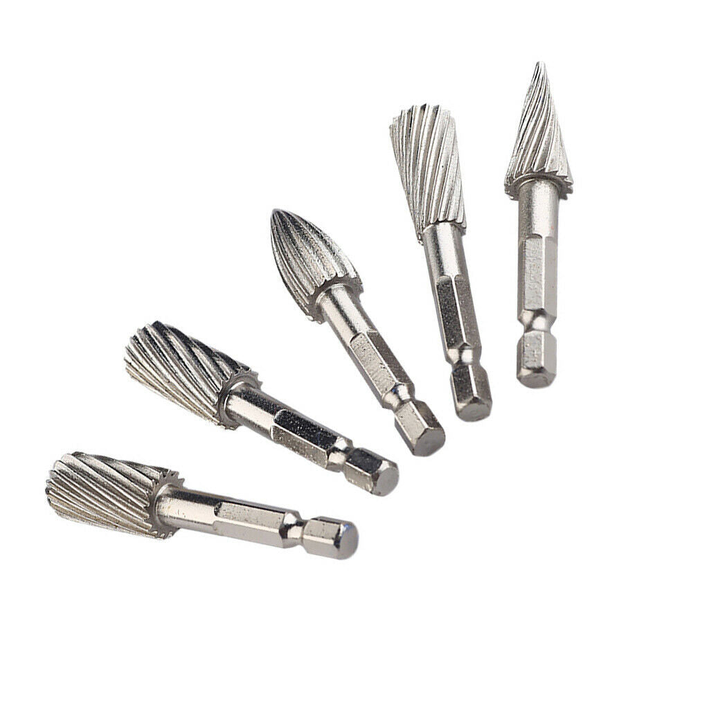 5Pcs Tungsten Carbide Rotary Files Diamond Grinder Set Rotary Tool For Grinder