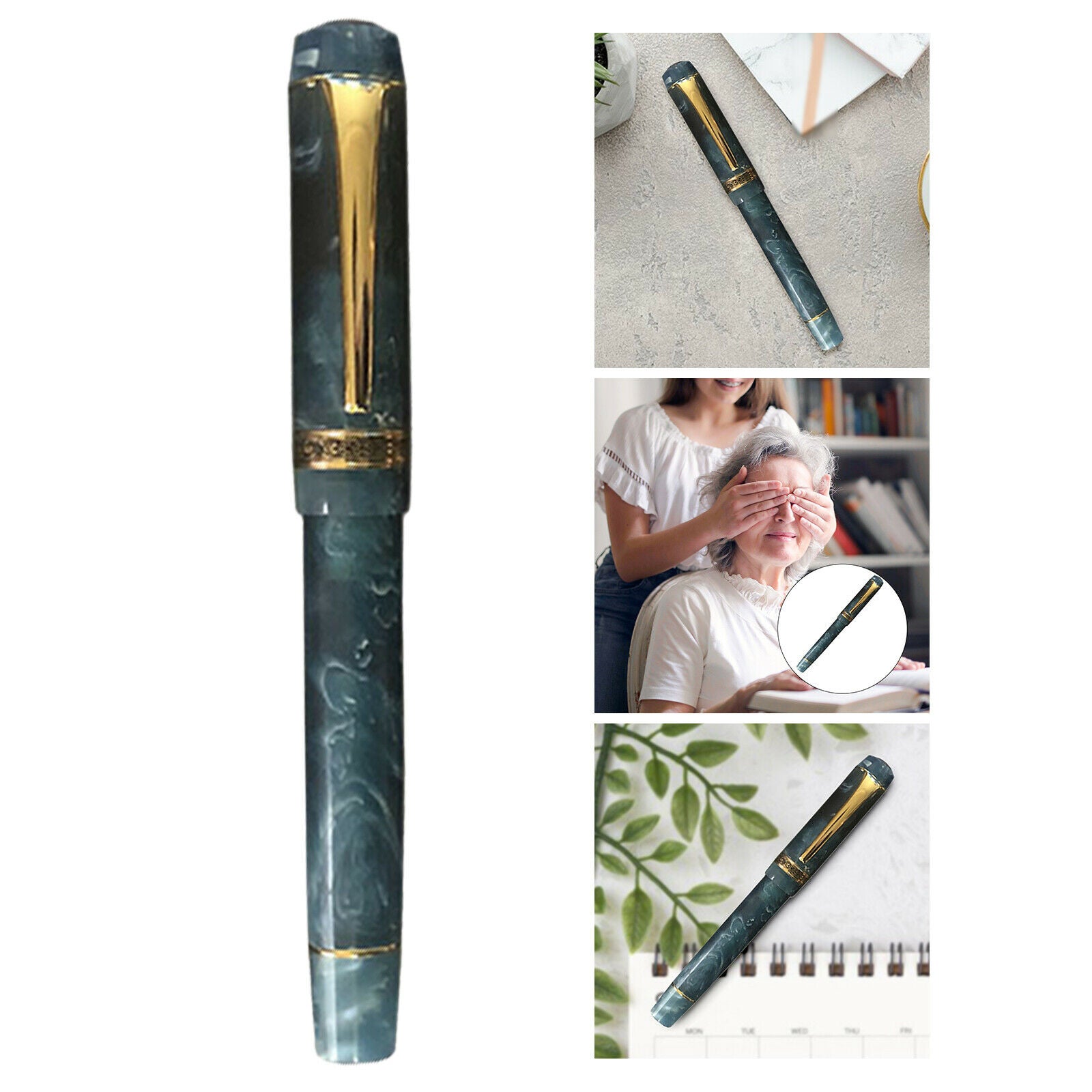 Fountain Pen Golden Clip Writing for Signature Colleague Supplies Blue
