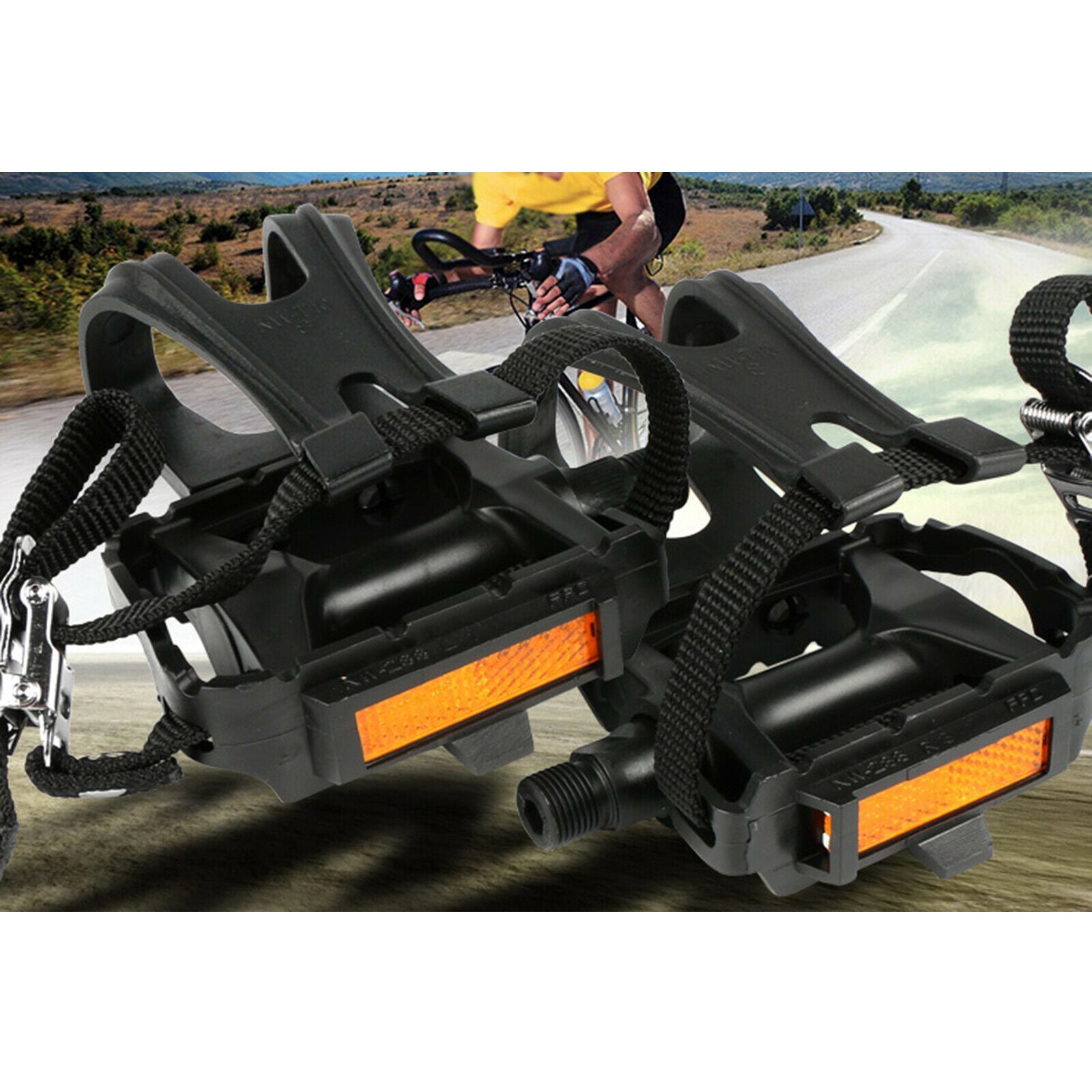 Lightweight  Pedals with Toe Clip Straps MTB Bike