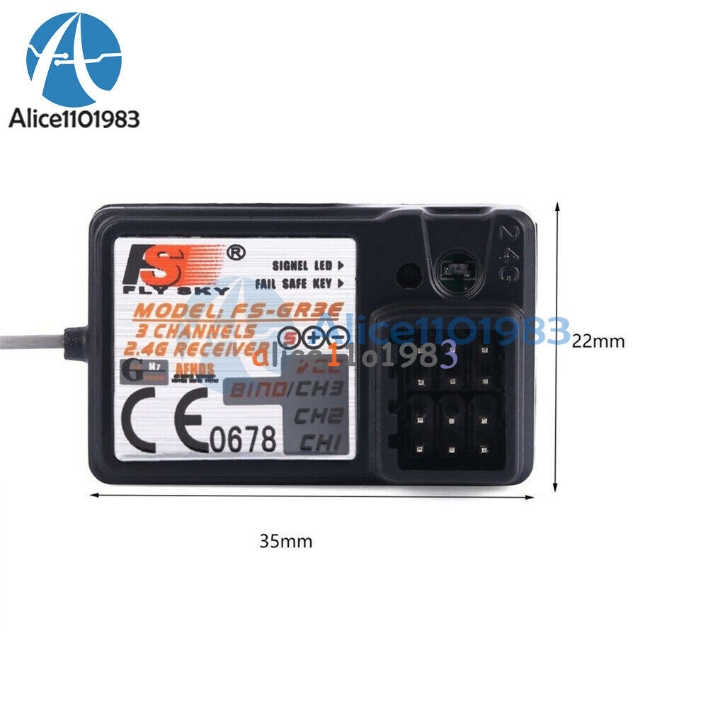 Flysky FS-GR3E Upgraded 3 Channel 2.4G Receiver GT3B, GR3C for RC Car Truck Boat