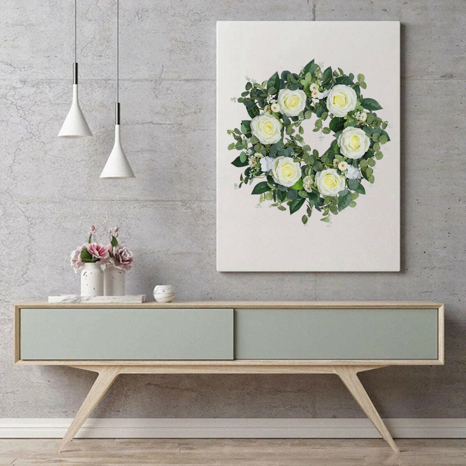 22 inch Artificial Flower Wall Door Hanging Wreath