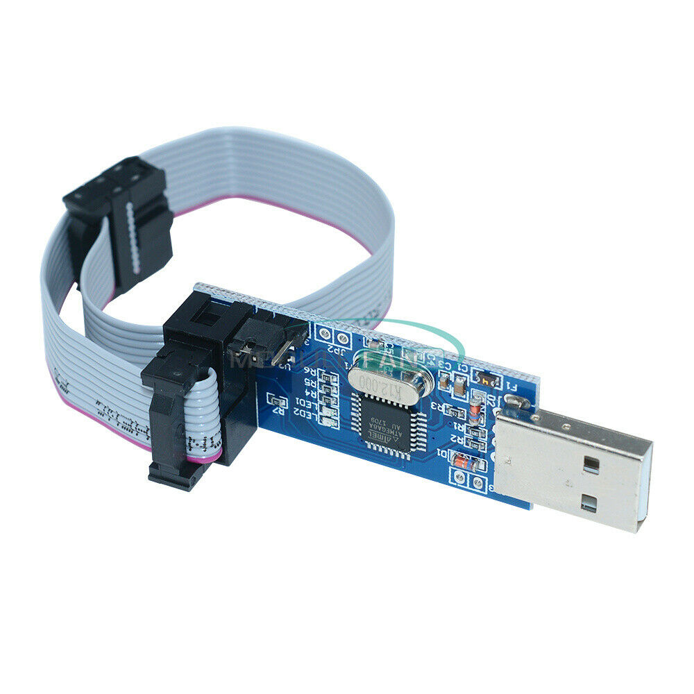 2PCS USB ATMEGA8 ATMEGA128 USBASP USBISP AVR Programmer Adapter 10Pin Cable 3.3V