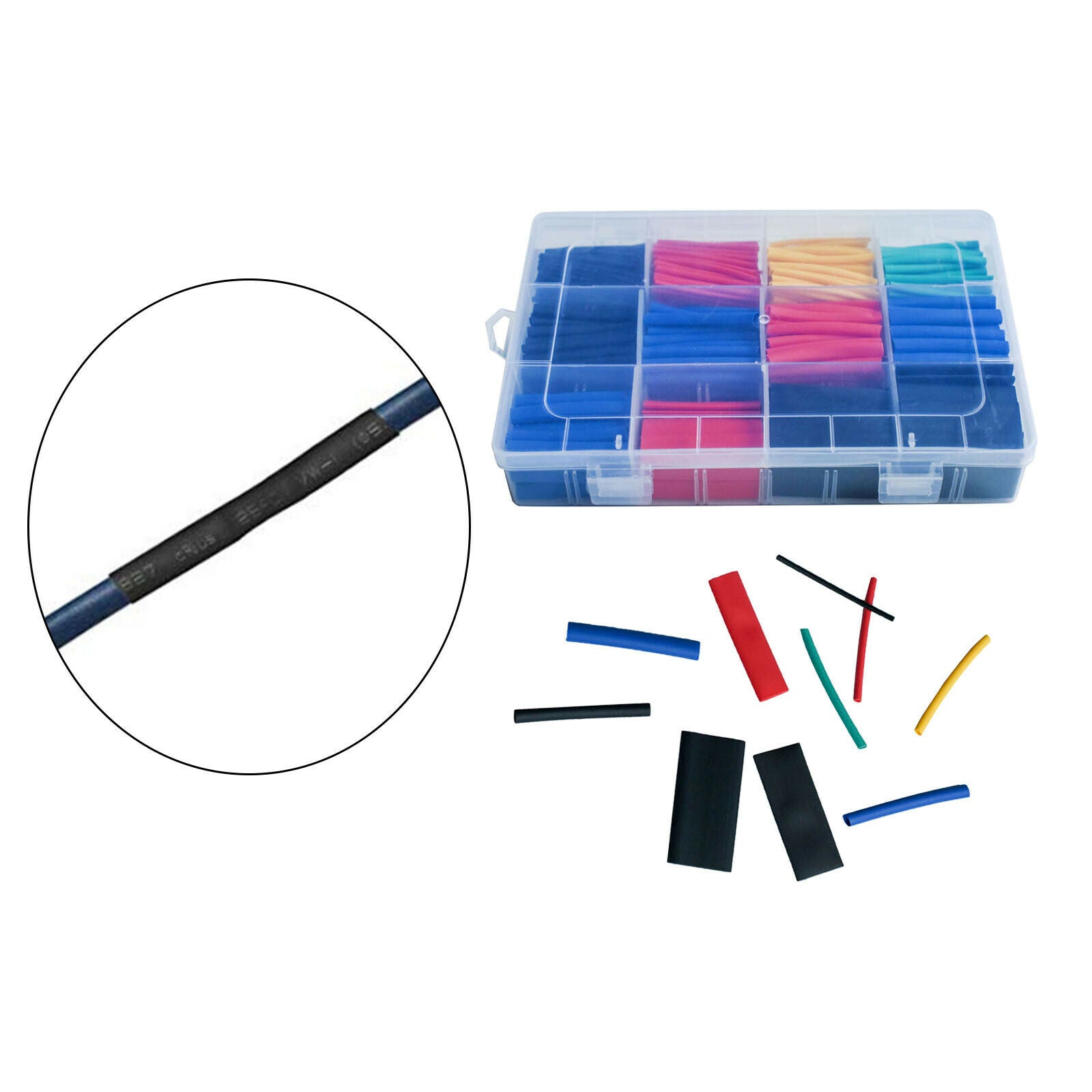 750/Set Heat Shrink Tubing Tubes Kit Wire Wrap with Storage Case for DIY