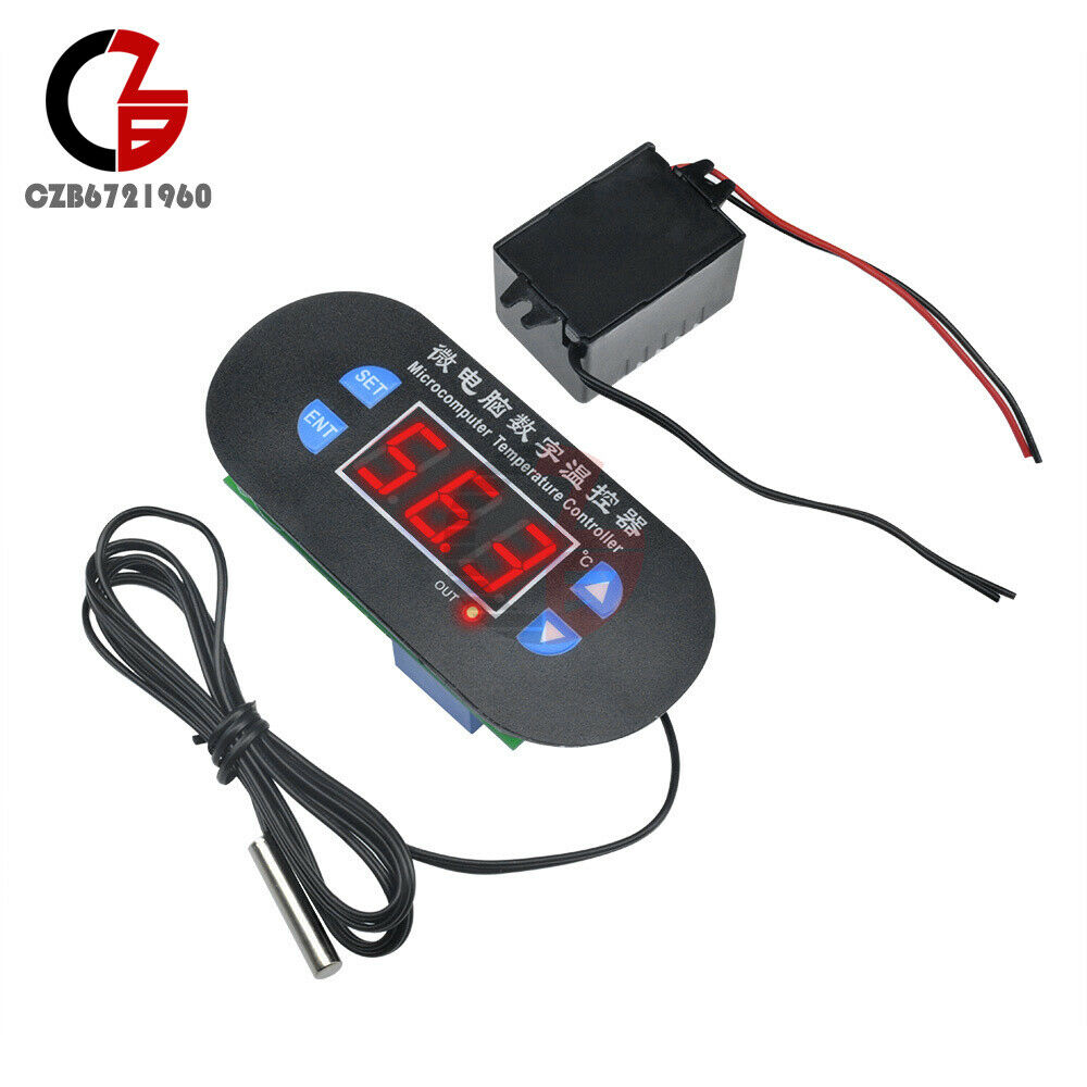 AC 220V Digital LED Temp Controller Thermostat Cool/Heat Red Switching -50-120°C
