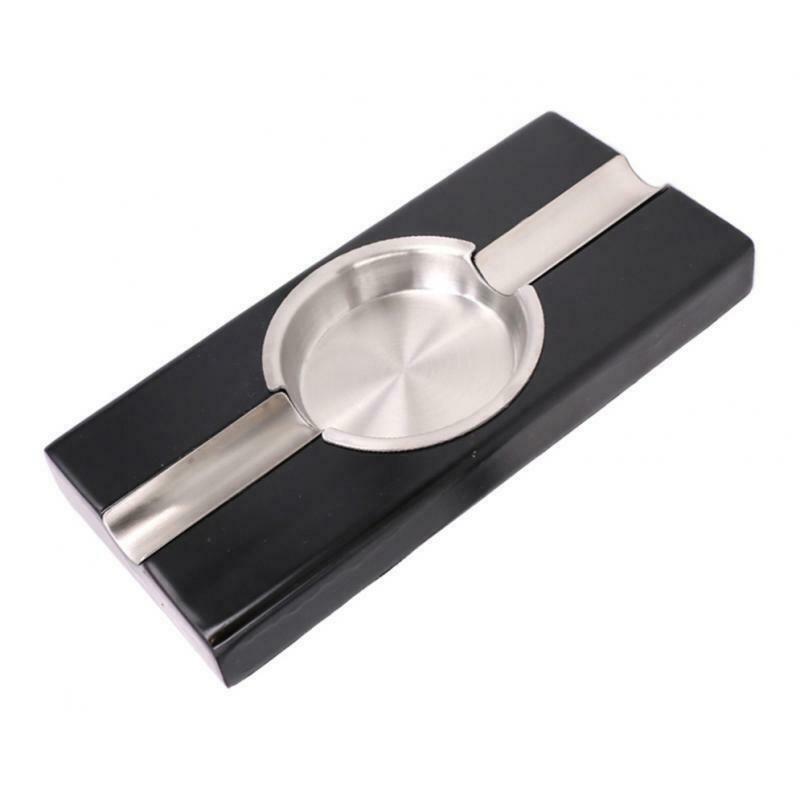 1x Cigar Ashtray Wood Base Sturdy Decor Cigar Holder 2 Rests High Quality