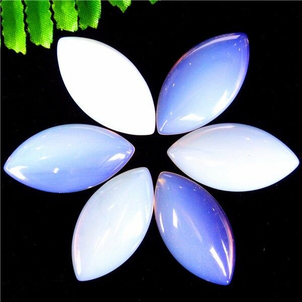 6Pcs Beautiful White Opal Marquise Cab Cabochon 40x20x7mm HH2000