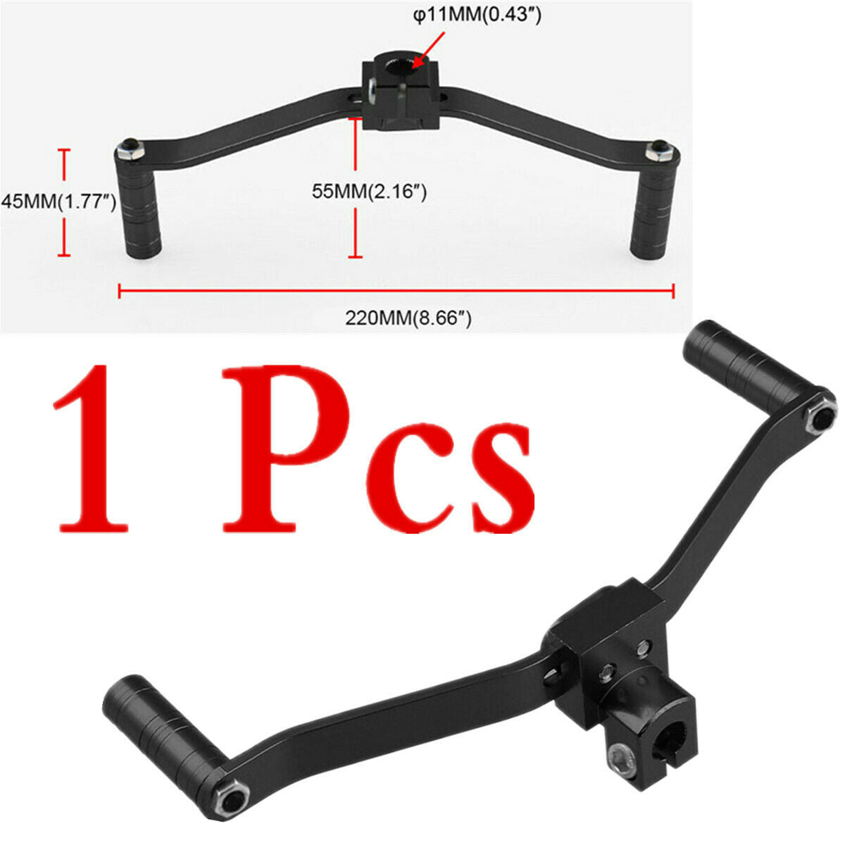 1 Pc Black High Quality Aluminum Alloy Replacing Dual Way Foot Gear Shift Lever