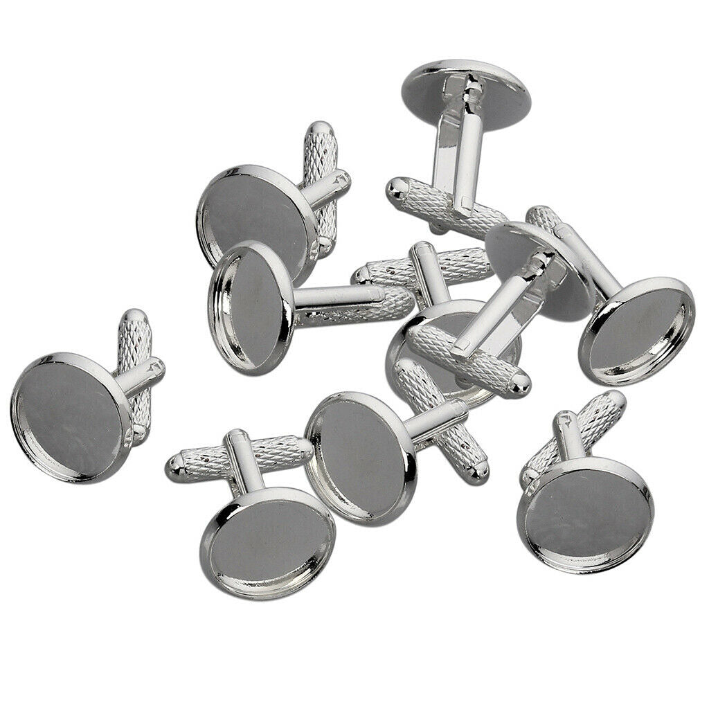 10pcs Blank Round Cuff Link Setting Base Pad Cuff Links Jewelry Findings DIY