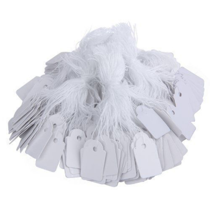 100pcs Price Tags Strung Writable Price Labels Watch Sale Tags 2.6cmX1.5cm