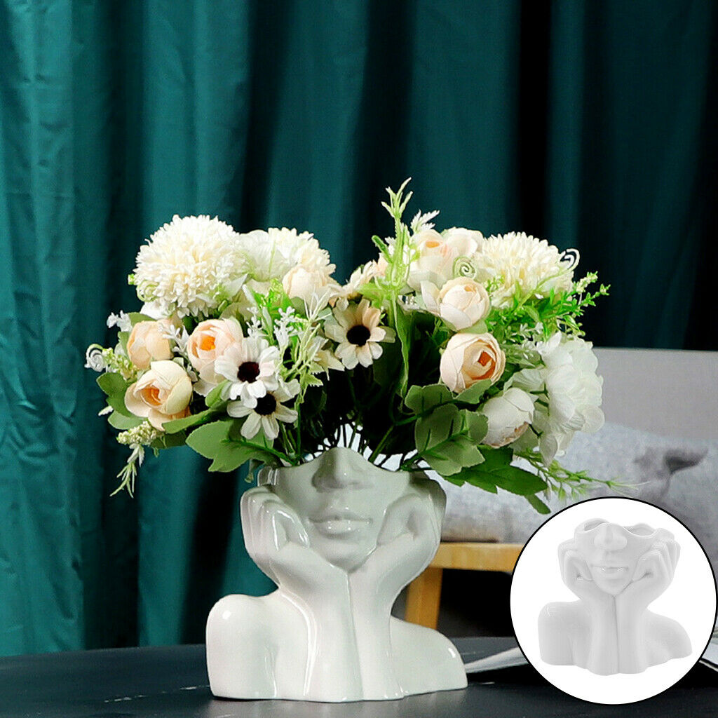 1X Abstract Girl Head Face Vase Succulents Pots Modern Home Dorm Decor Chic UK
